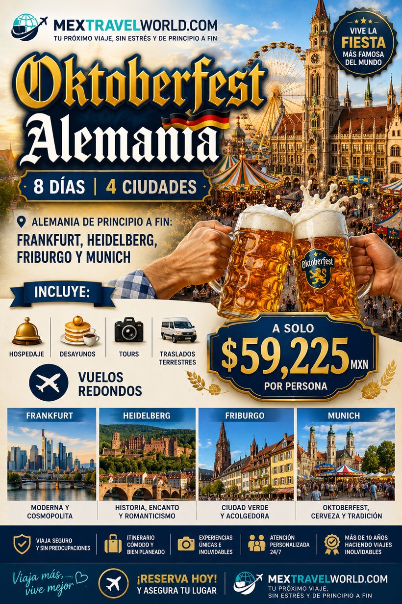 Oktoberfest Germany — Frankfurt · Heidelberg · Freiburg · Munich | MexTravelWorld