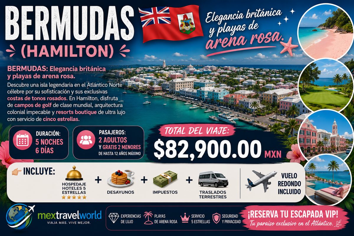 Bermuda — Pink sand beaches · World-class golf · Boutique resorts | MexTravelWorld