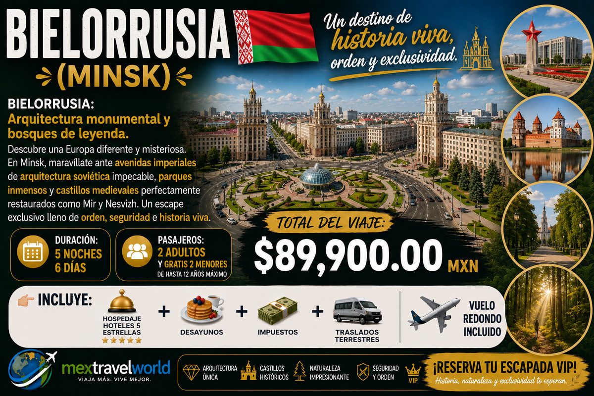 Bielorrusia — Arquitectura monumental · Castillos Mir y Nesvizh · Bosques | MexTravelWorld