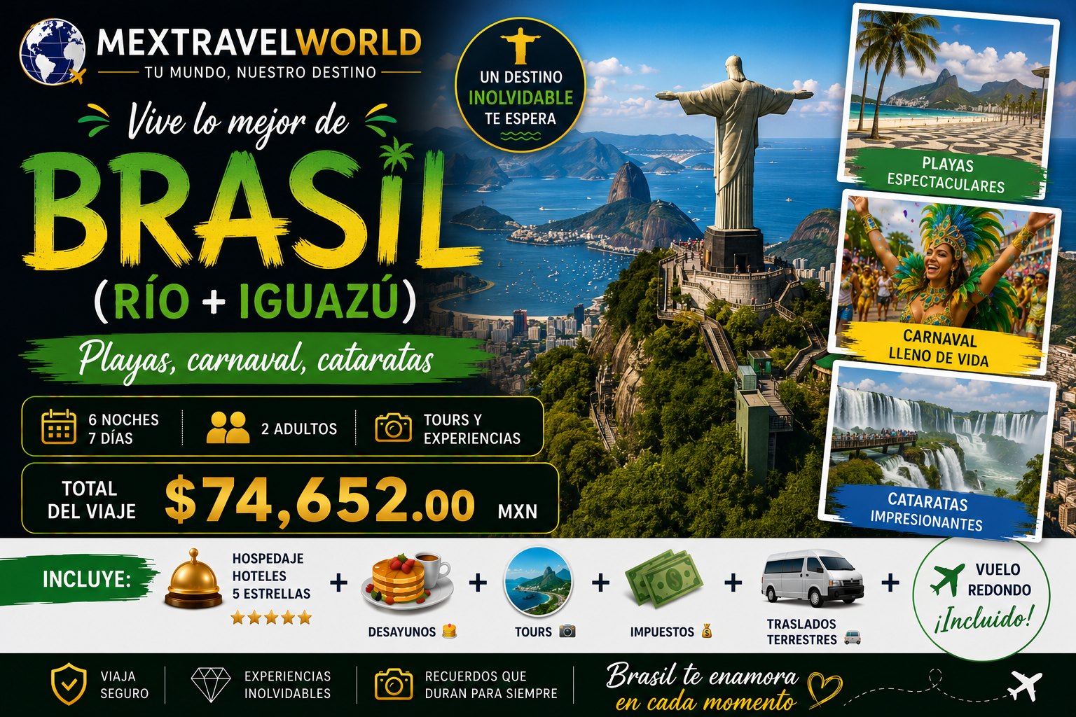 Бразилия — Рио и Игуасу — Рио-де-Жанейро · водопады Игуасу · карнавал | MexTravelWorld