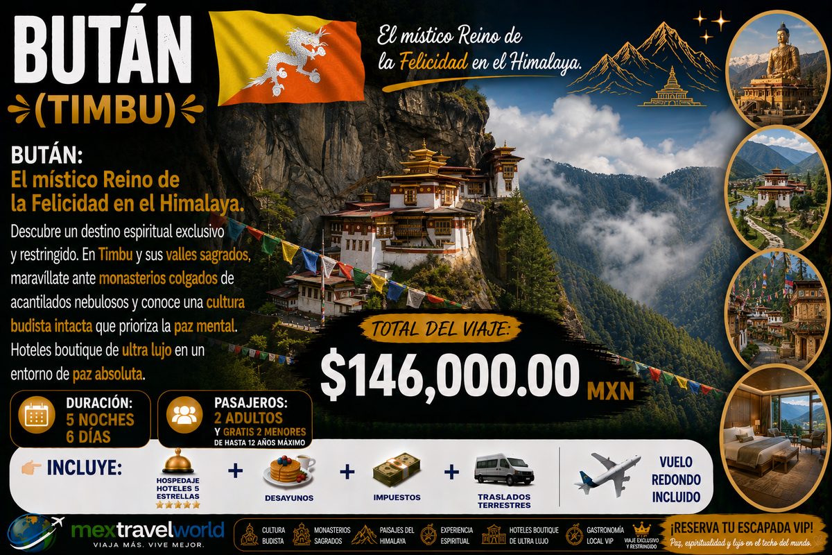 Bhutan — Kingdom of Happiness · Cliffside monasteries · Buddhist culture | MexTravelWorld