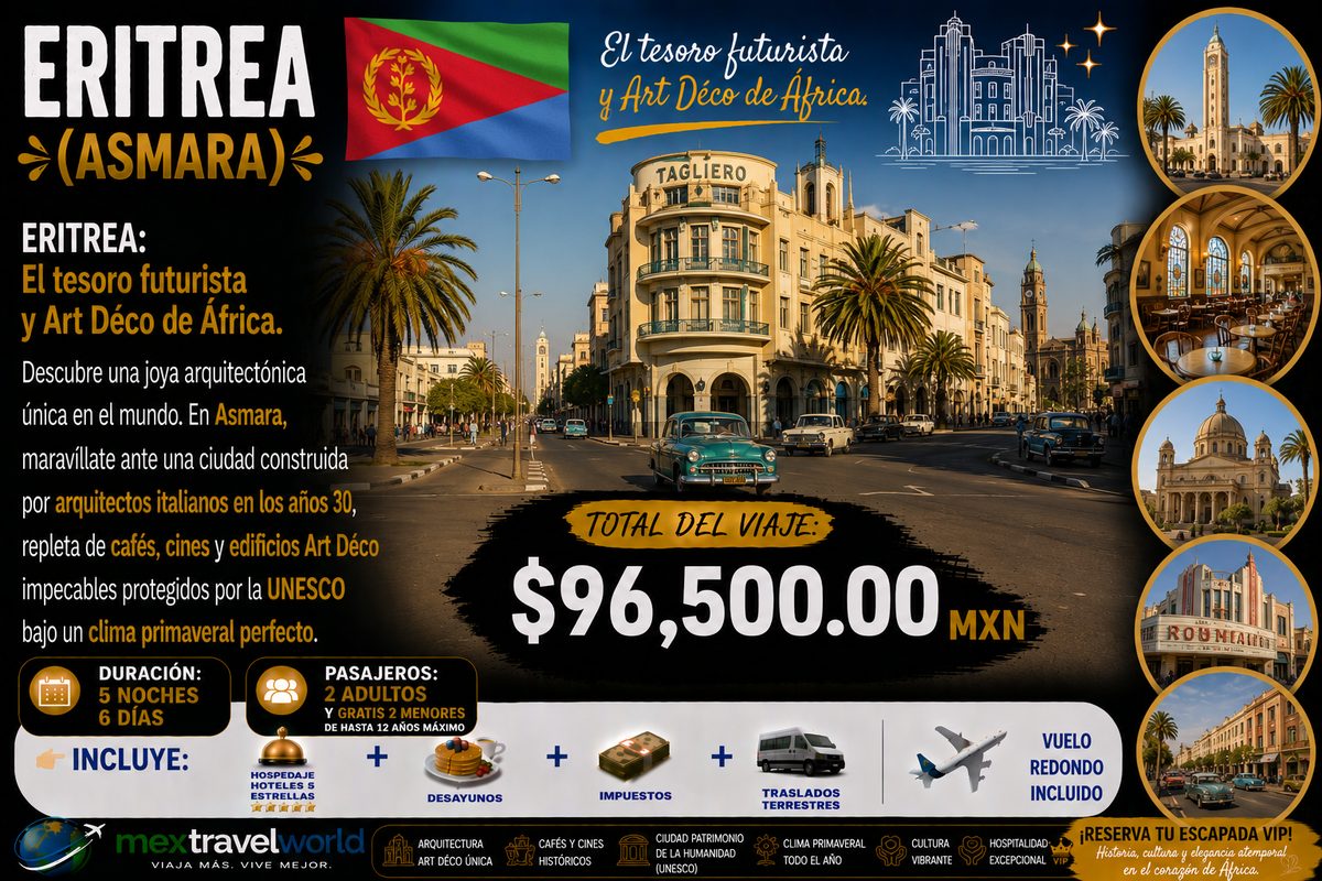 Eritrea — Art Deco Asmara · UNESCO heritage · Historic cafés and cinemas | MexTravelWorld