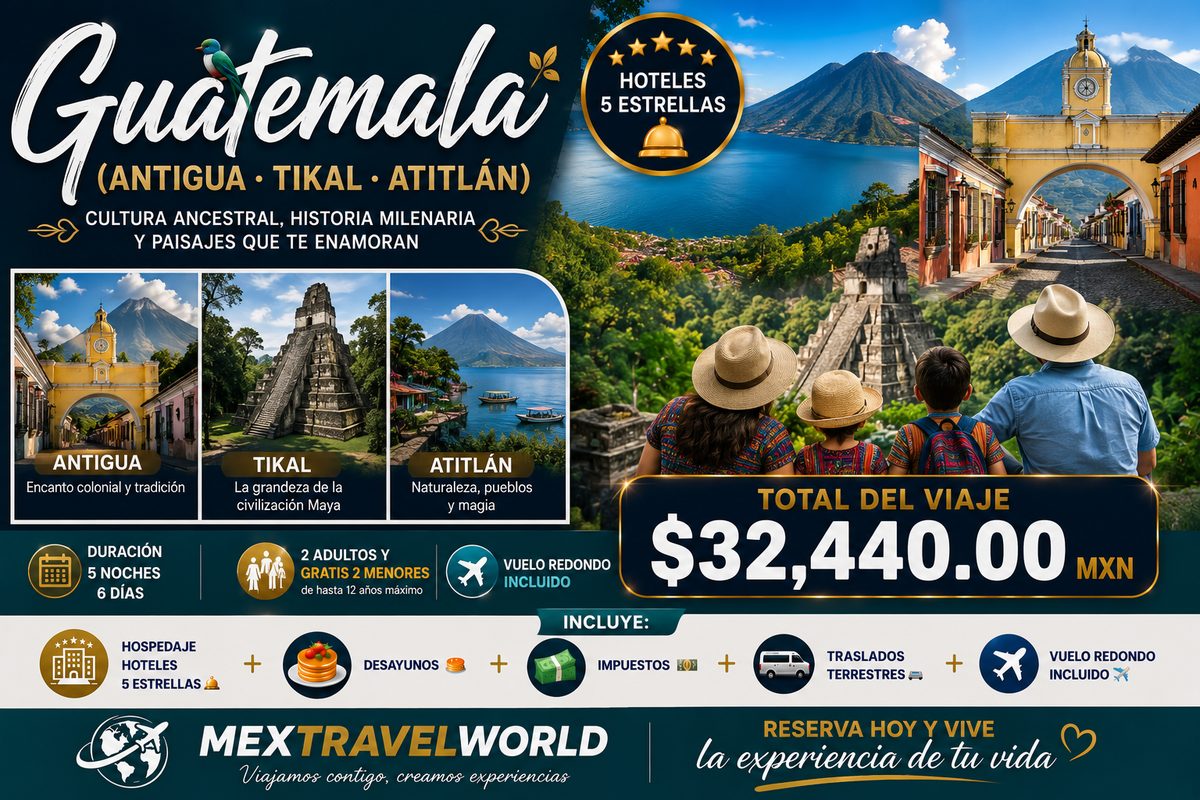 Guatemala — Antigua · Tikal · Atitlán | MexTravelWorld