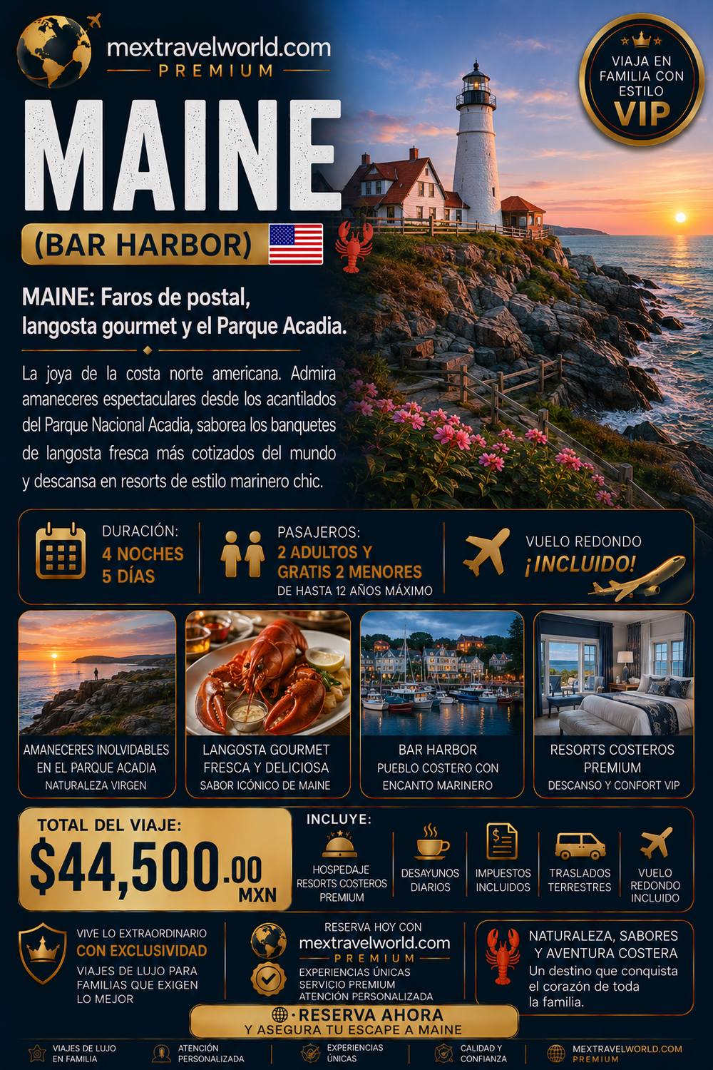 Maine — Бар-Харбор · Парк Акадия · Лобстер-гурме · Прибрежные курорты | MexTravelWorld