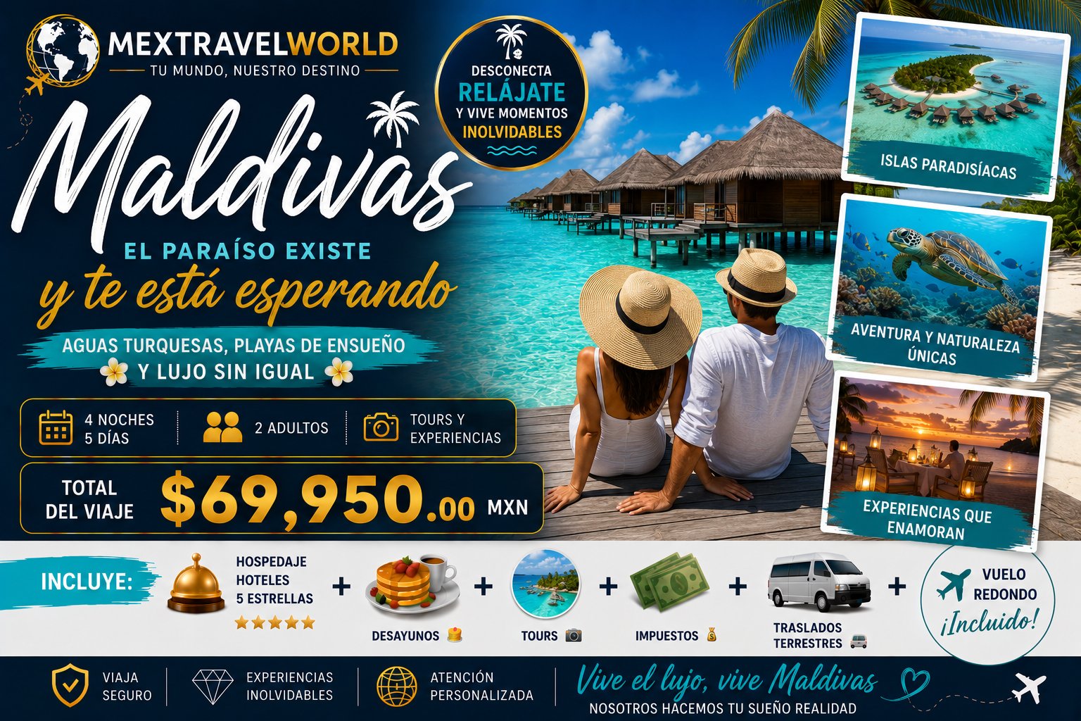 Maldivas — El Paraíso Existe — Aguas turquesas · Playas de ensueño · Lujo sin igual | MexTravelWorld