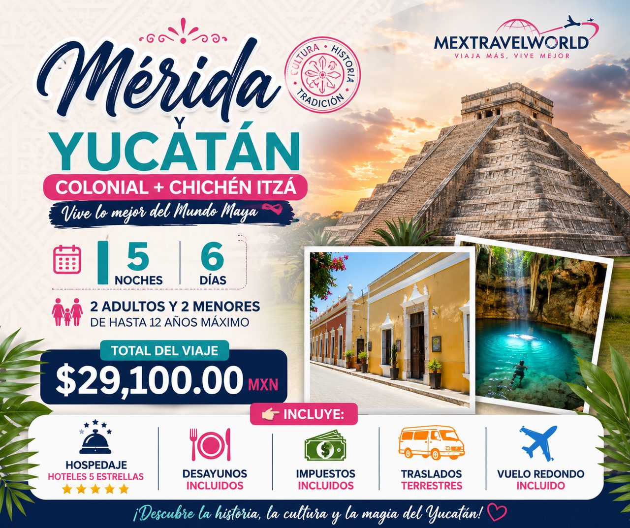 Mérida y Yucatán — Colonial + Chichén Itzá · Mundo Maya | MexTravelWorld