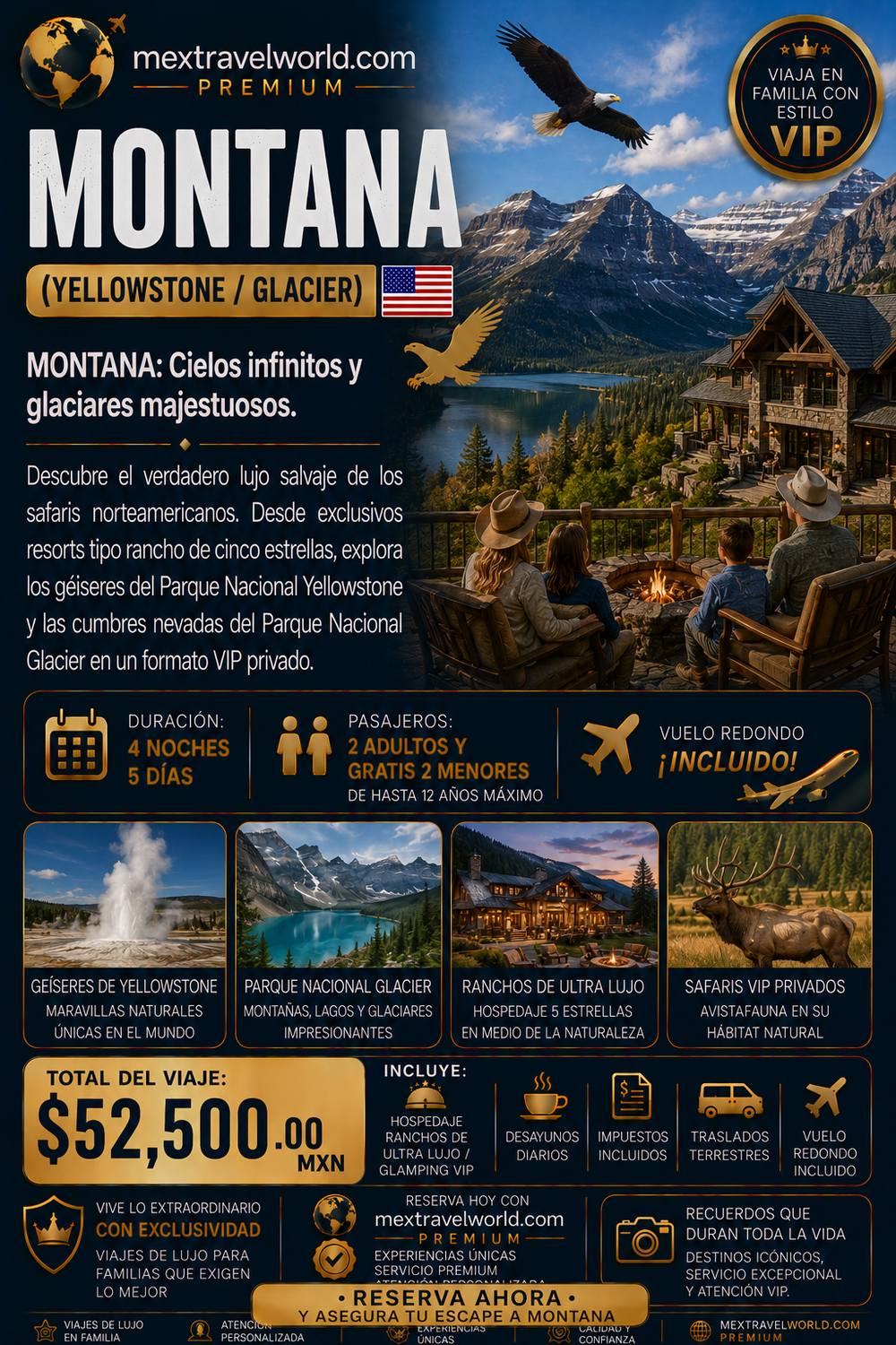 Montana — Yellowstone · Glacier Park · Ultra-luxury ranches · VIP safaris | MexTravelWorld