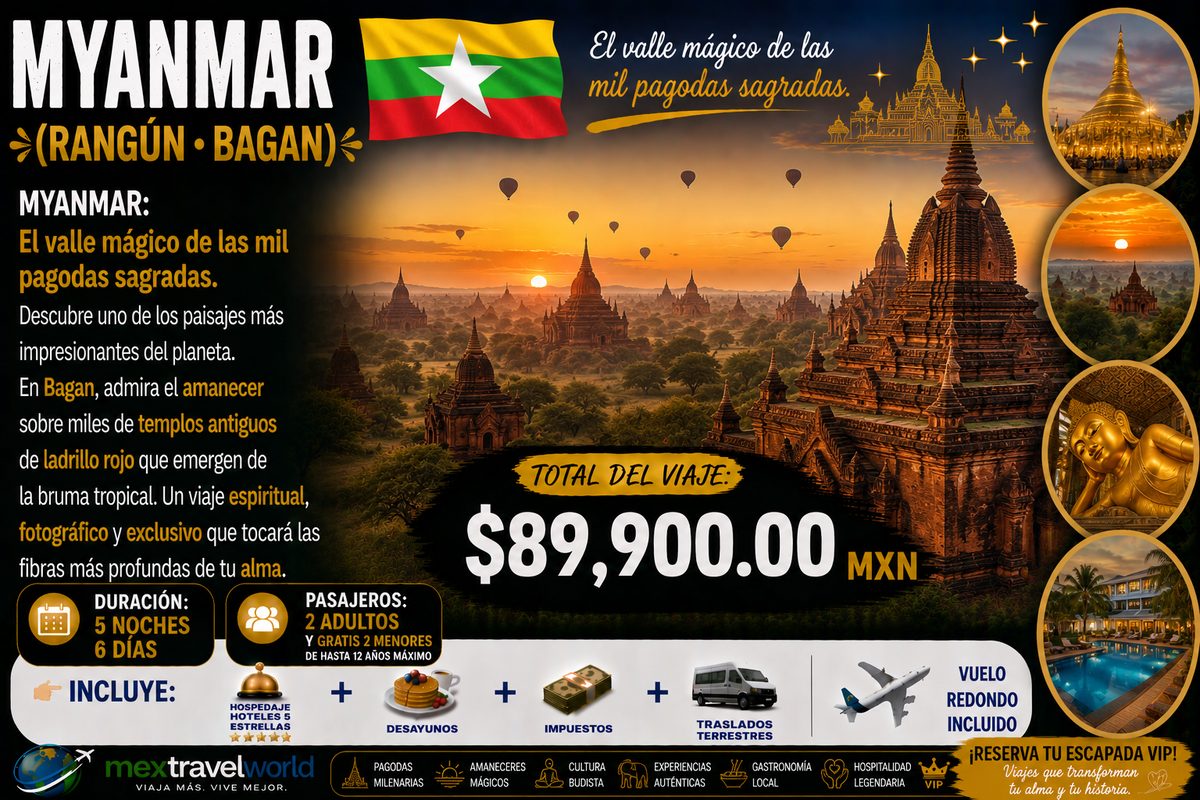 Myanmar — Thousand pagodas of Bagan · Brick temples · Buddhist culture | MexTravelWorld
