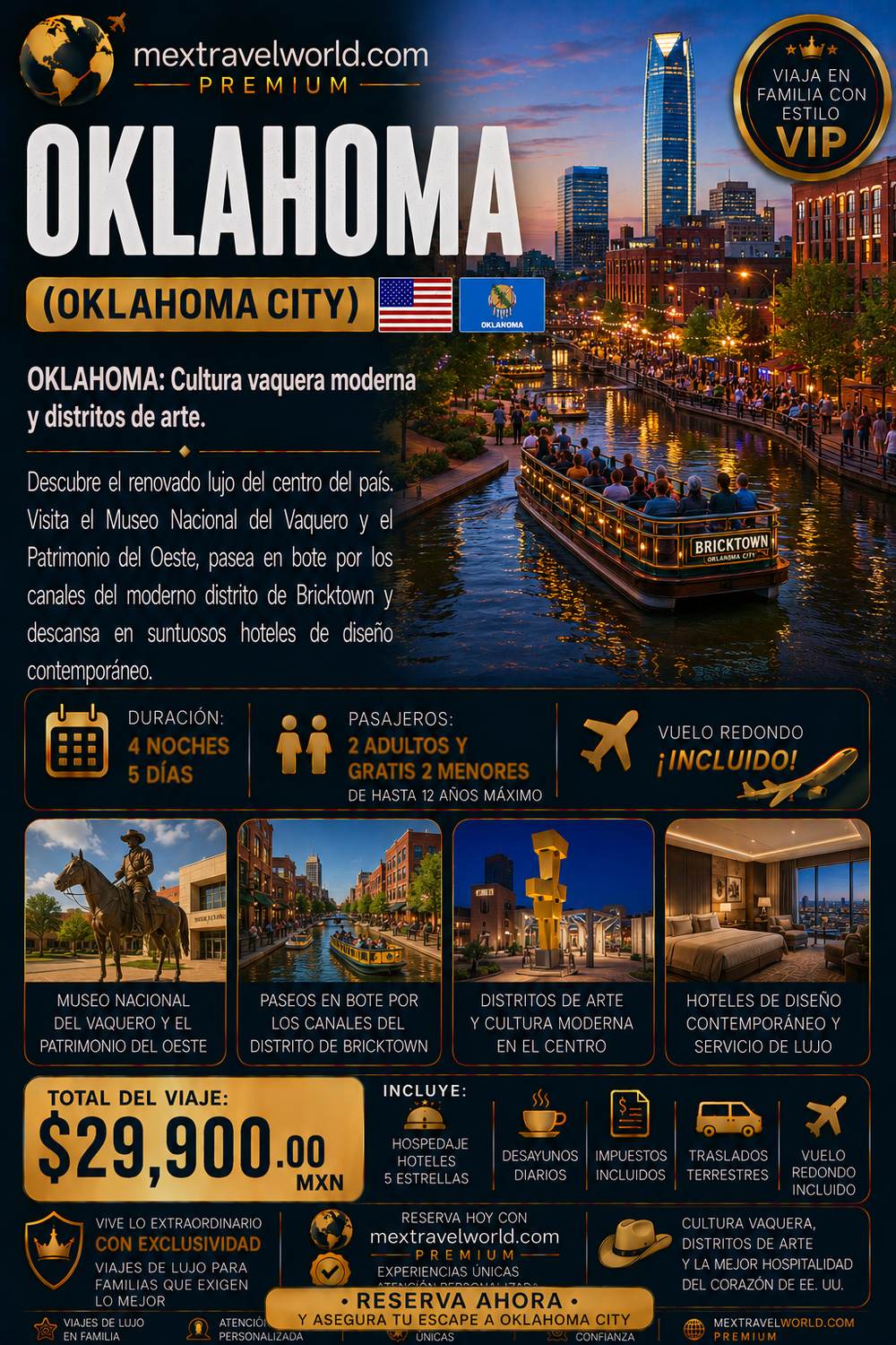 Oklahoma — Oklahoma City · Bricktown · Cowboy Museum · Arts districts | MexTravelWorld