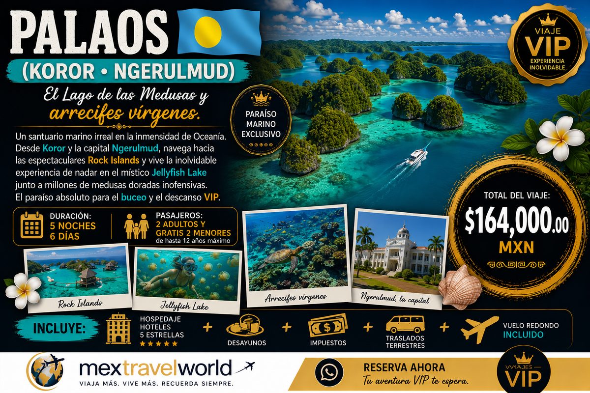 Palaos — Koror · Ngerulmud · Rock Islands · Jellyfish Lake | MexTravelWorld