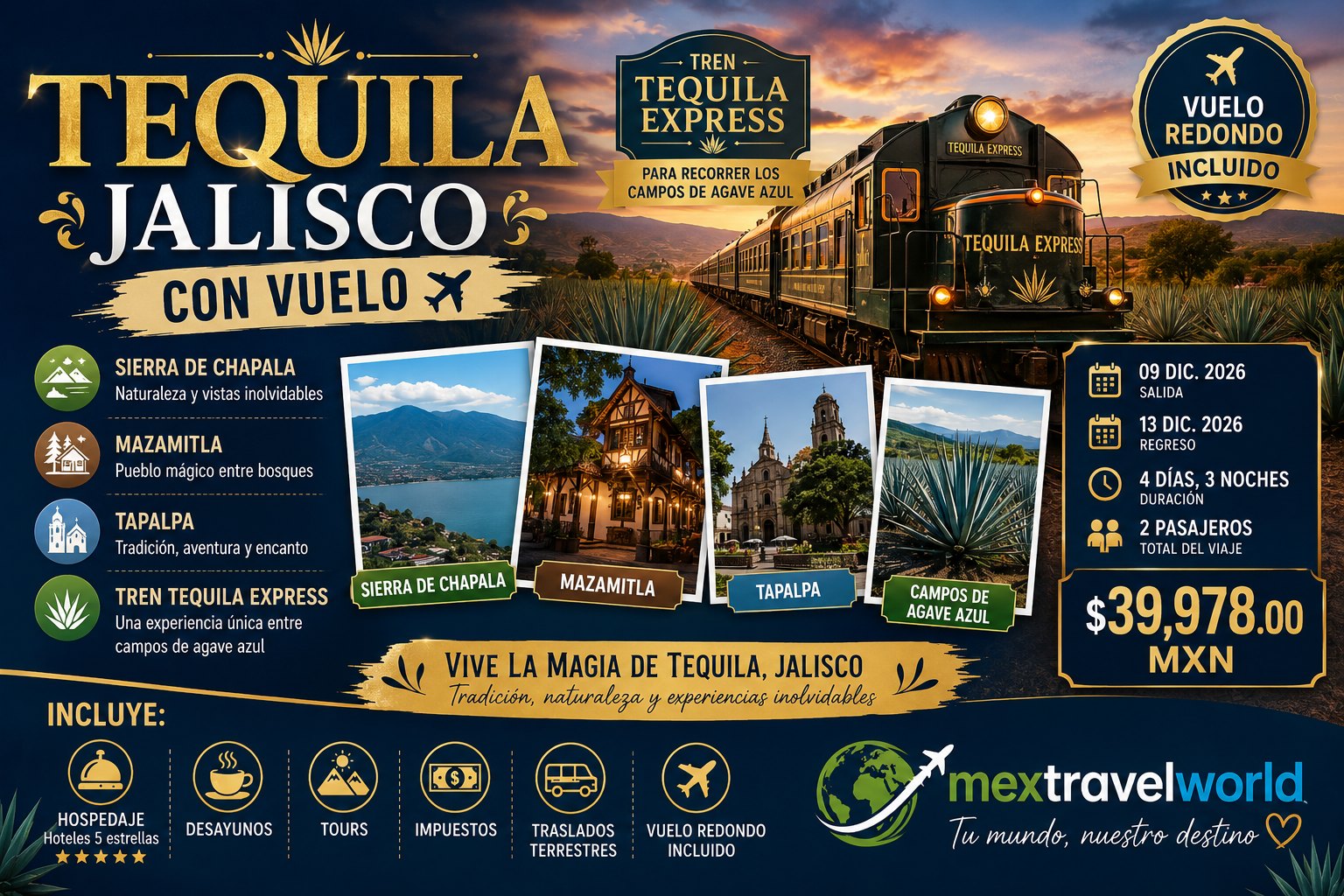 Текила-экспресс — Текила · Чапала · Масамитла · Тапальпа | MexTravelWorld