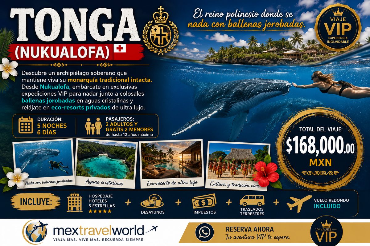 Tonga — Nukualofa · Swimming with humpback whales · Ultra-luxury eco-resorts | MexTravelWorld