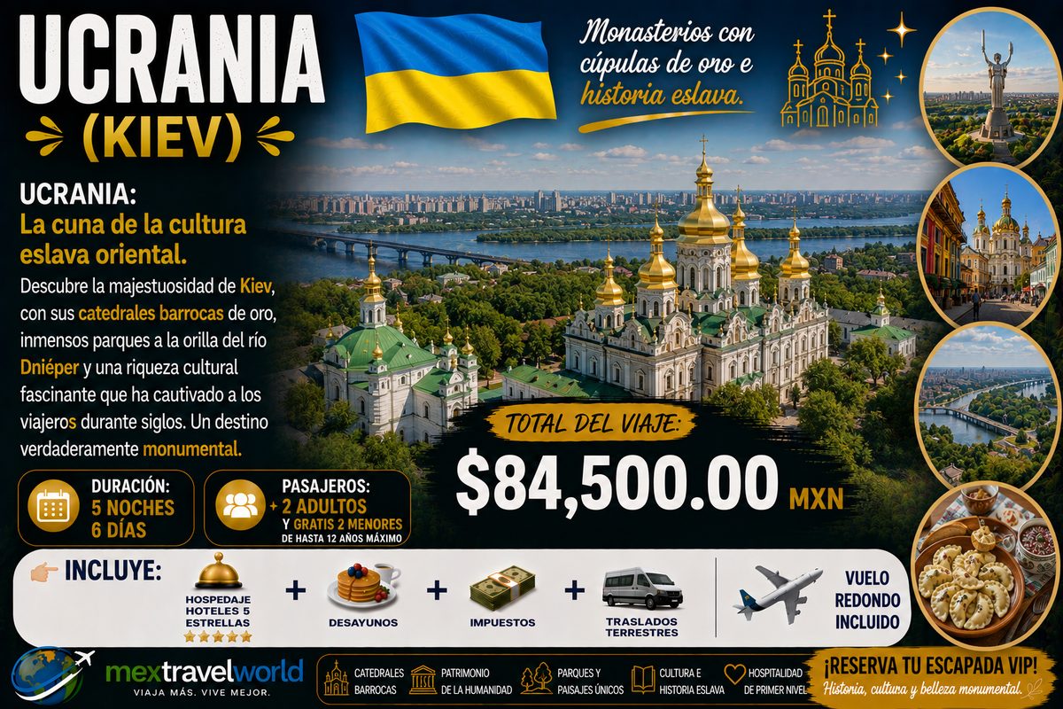 Украина — Золотые барочные соборы · Река Днепр · Славянская культура | MexTravelWorld