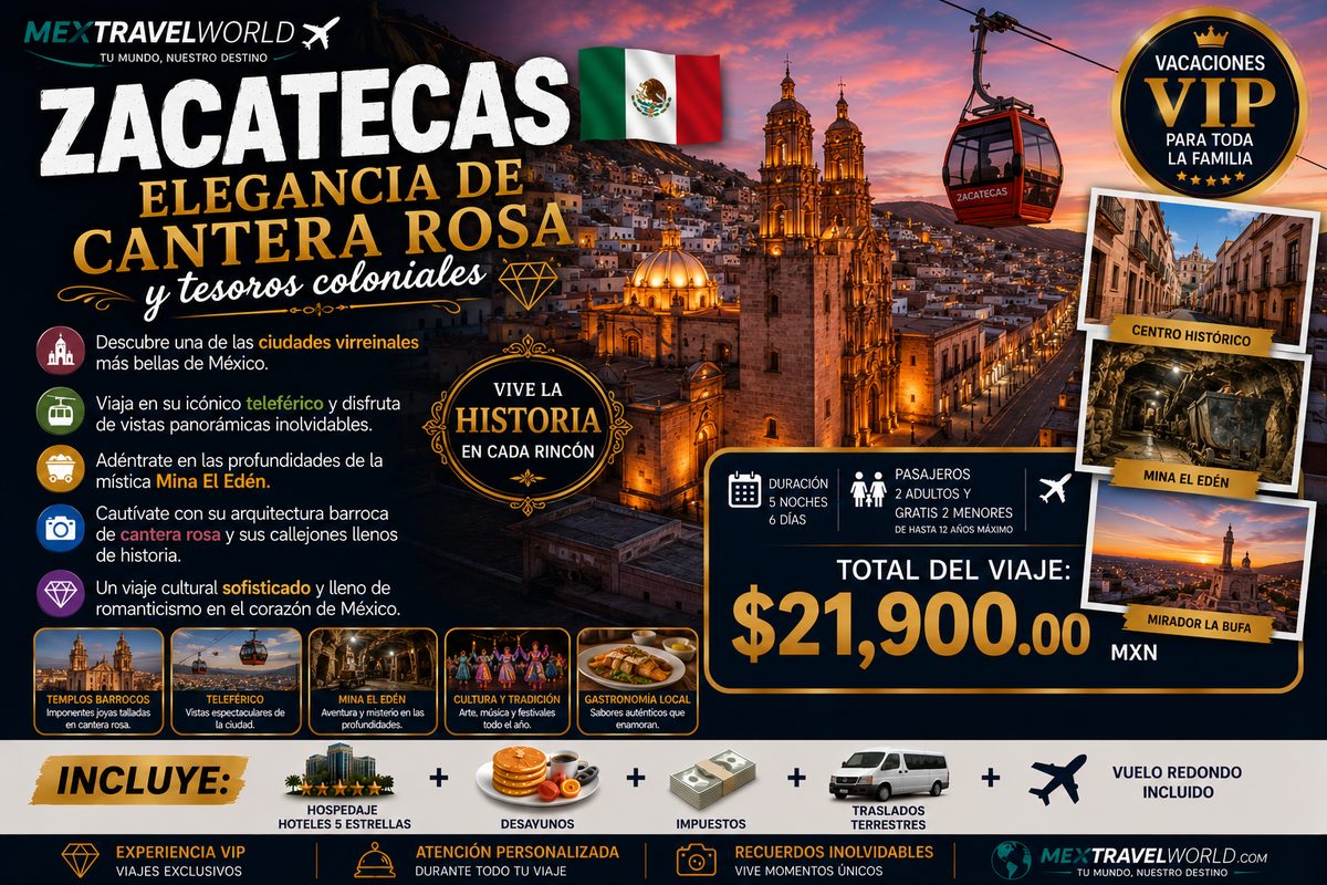 Zacatecas — Historic center · Cable car · El Edén mine · La Bufa viewpoint | MexTravelWorld